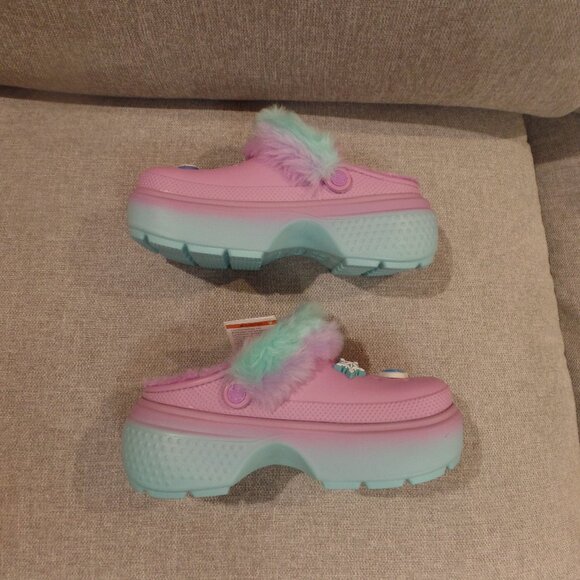AESPA X CROCS Stomp Lined Clog Pastel Pink Blue Purple - Picture 8 of 8
